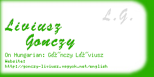 liviusz gonczy business card